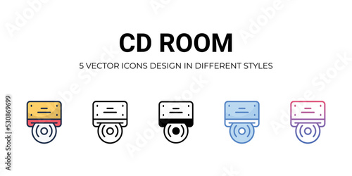 cd room Icons Set vector Illustration.