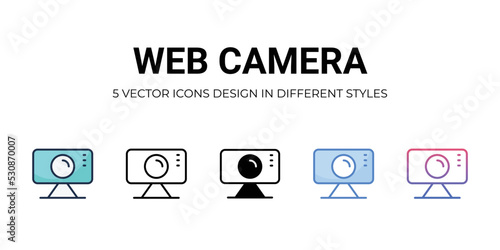 web camera Icons Set vector Illustration.