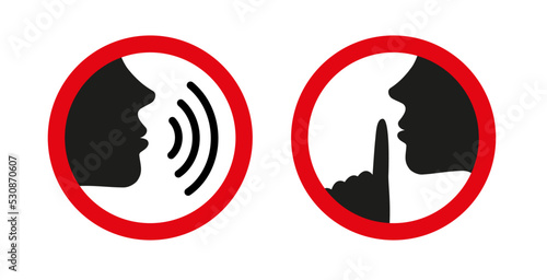 Icon bittel nicht stören, symbol bitte leise sein, pssst oder shhh Geste , Mund halten