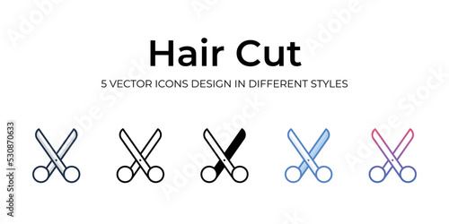 hair cut icons Set vector Illustration.