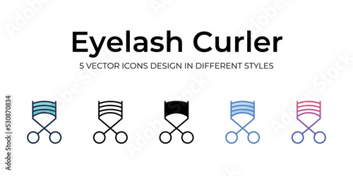 eyelash curler icons Set vector Illustration.