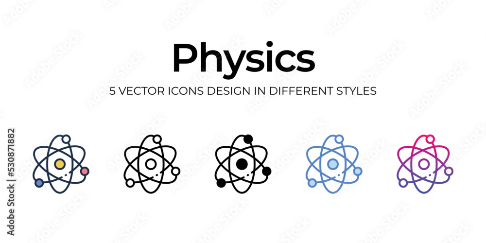 physics icons set vector illustration. vector stock physics icons set vector illustration. vector stock