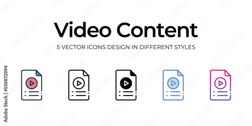 video content icons set vector illustration. vector stock video content icons set vector illustration. vector stock