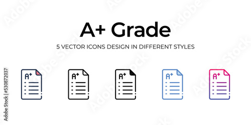 A+ grade icons set vector illustration. vector stock