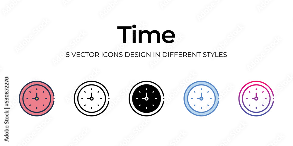 time icons set vector illustration. vector stock time icons set vector illustration. vector stock