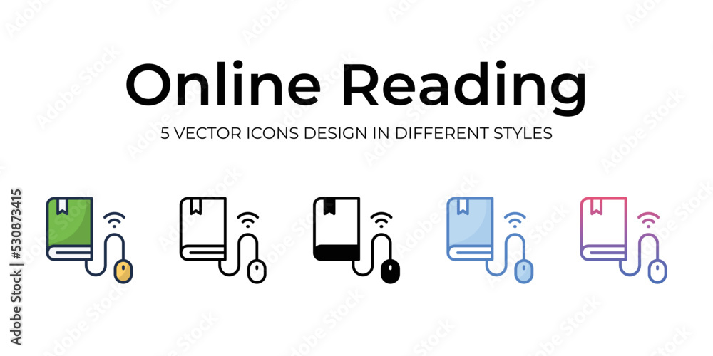 online reading icons set vector illustration. vector stock online reading icons set vector illustration. vector stock