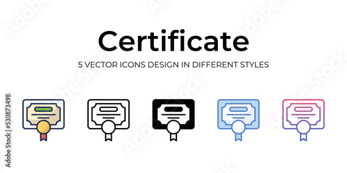 certificate icons set vector illustration. vector stock