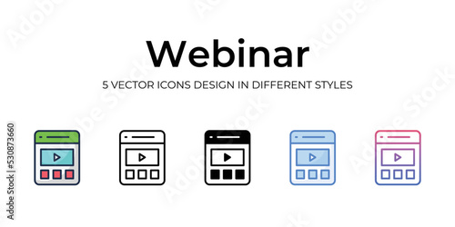 webinar icons set vector illustration. vector stock,