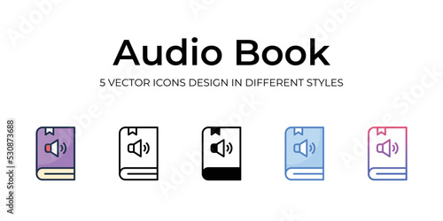 audio book icons set vector illustration. vector stock,