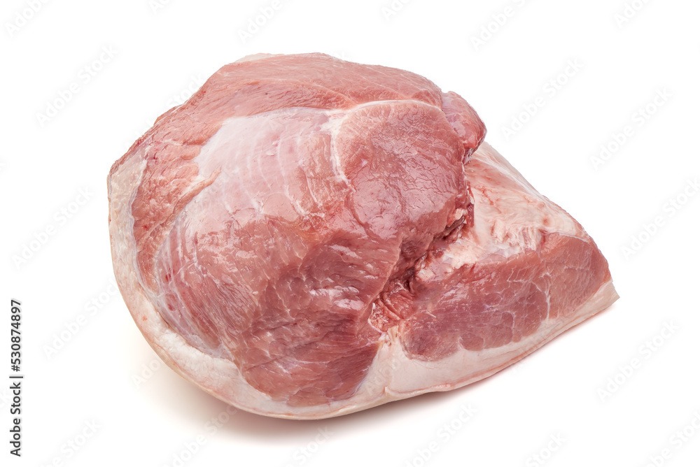 Raw pork ham, pork leg, isolated on white background. Raw pork ham, pork leg, isolated on white background.