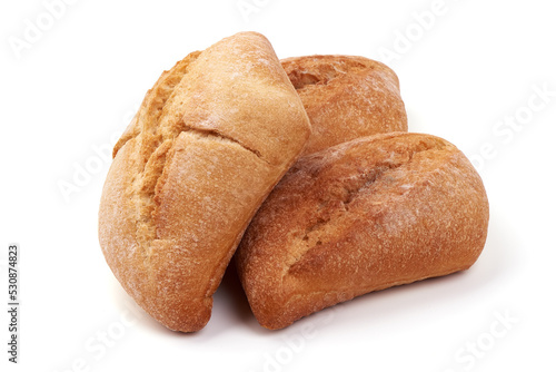 Crispbread rolls, isolated on white background.