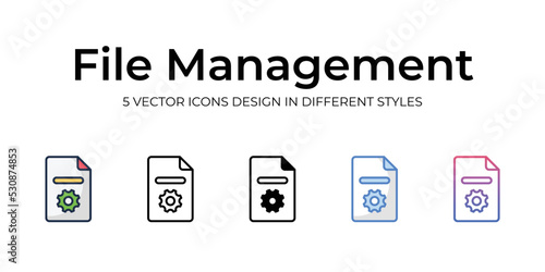 file management icons set vector illustration. vector stock,