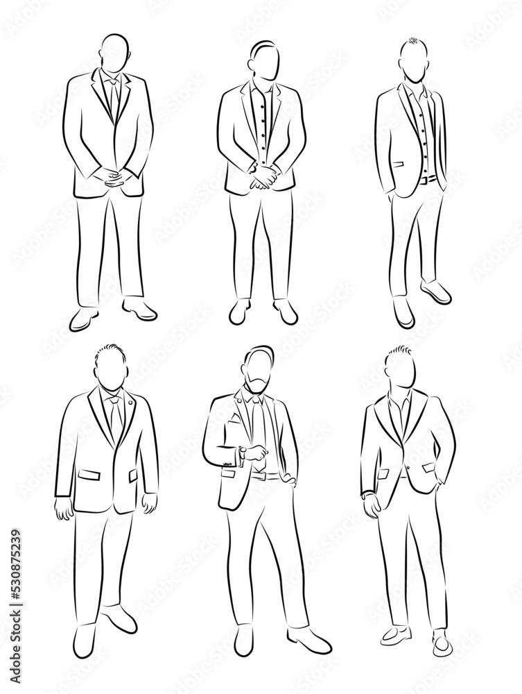 6 Anzugträger Lineart Zeichnungen Vektor Grafik | Suit Wearer Men Drawnings Vector Graphic 6 Anzugträger Lineart Zeichnungen Vektor Grafik | Suit Wearer Men Drawnings Vector Graphic