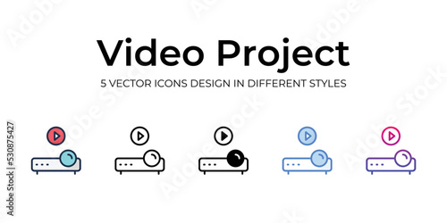 video project icons set vector illustration. vector stock,
