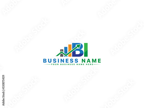 Premium BI Logo Art, Unique Bi b i finance Logo Letter Vector Icon Design For Your Bank or Agency