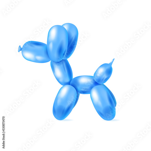 Animal balloon colorful blue dog poodle illustration isolated on white background