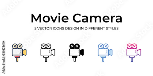 movie camera icons set vector illustration. vector stock,