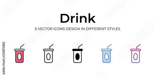 drink icons set vector illustration. vector stock 