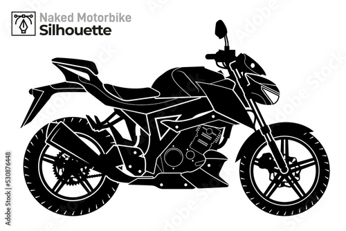 Isolated Naked motorbike silhouette illustration.