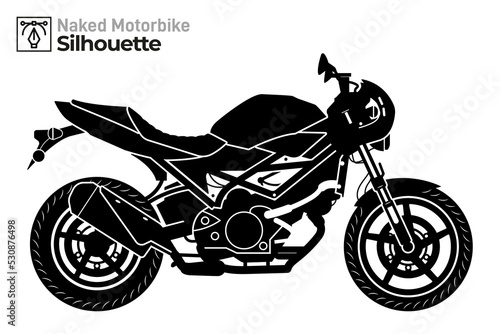 Isolated Naked motorbike silhouette illustration.