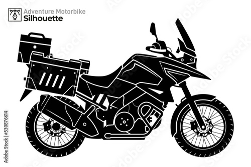 Isolated Adventure motorbike silhouette © AlexInkfusion
