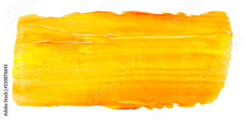 Yellow glossy acrylic paint brush stroke for Your art design