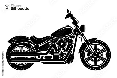 Isolated Chopper motorcycle silhouette