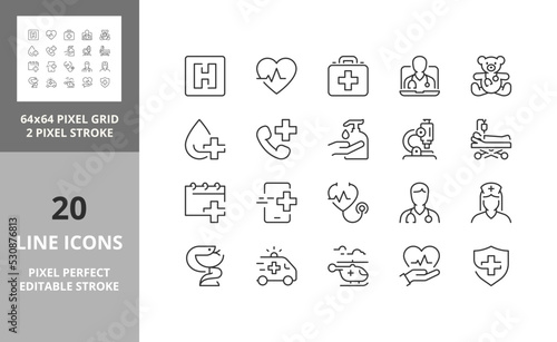 medical care 64px and 256px editable vector set 1/3