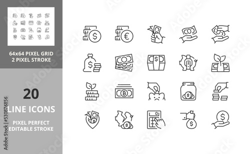 money 64px and 256px editable vector set 3/3