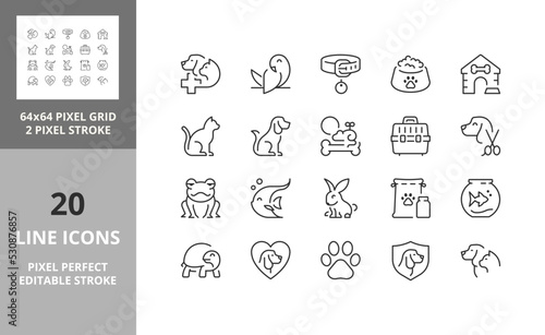 pets and vet 64px and 256px editable vector set