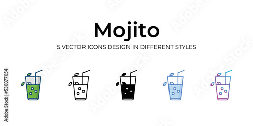 mojito icons set vector illustration. vector stock,