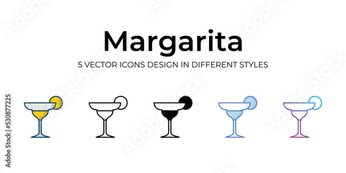 margarita icons set vector illustration. vector stock,