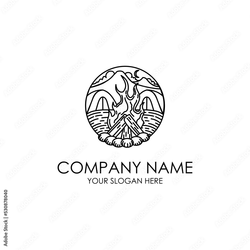 nature mountain outdoor view line art logo nature mountain outdoor view line art logo