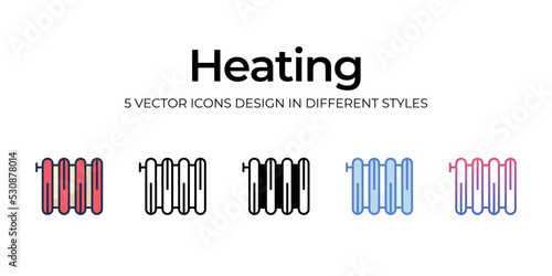 heating icons set vector illustration. vector stock,