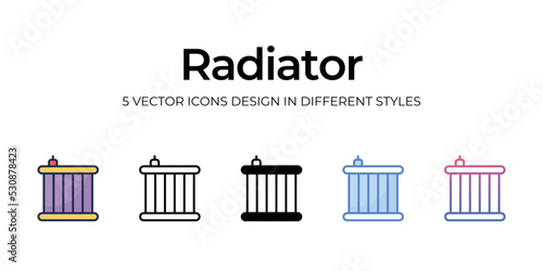 radiator icons set vector illustration. vector stock,