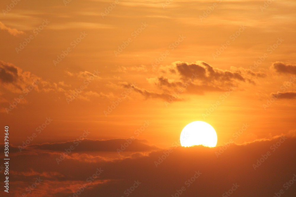 Beautiful Orange Sunrise, Uganda, Africa.