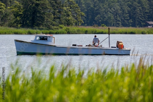 Man on a crabbing boat, Kent Island, Chesapeake Bay