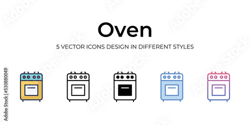 oven icons set vector illustration. vector stock,