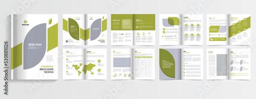 Company profile brochure template, multipage brochure design