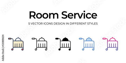 room service icons set vector illustration. vector stock,