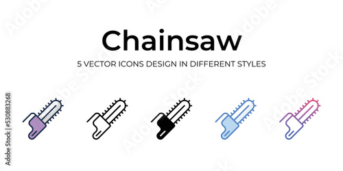 chainsaw icons set vector illustration. vector stock,