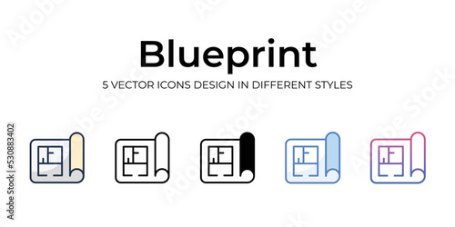 blueprint icons set vector illustration. vector stock,