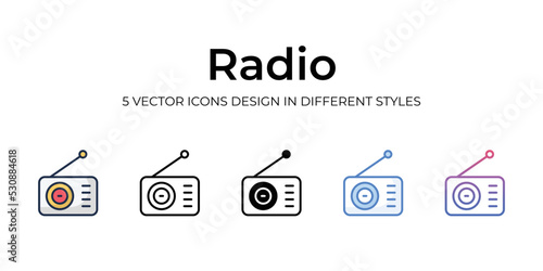radio icons set vector illustration. vector stock,