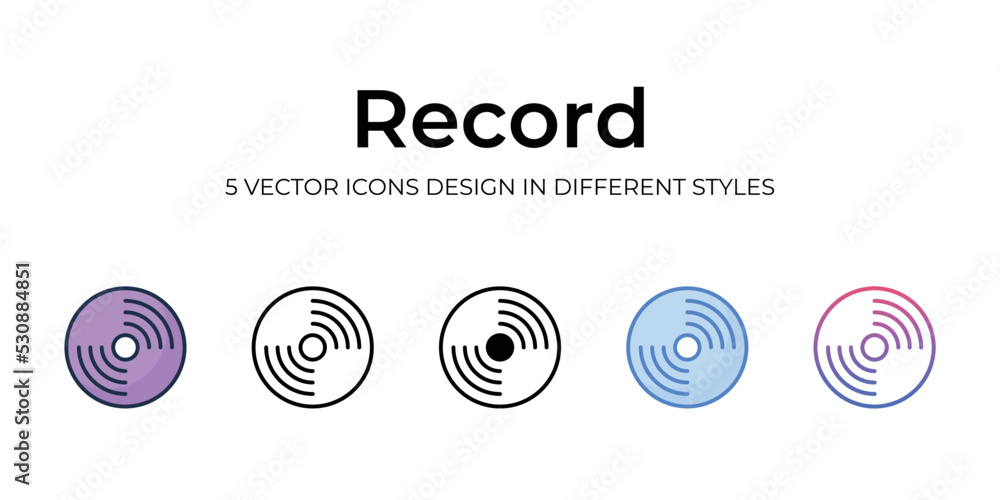 record icons set vector illustration. vector stock, record icons set vector illustration. vector stock,