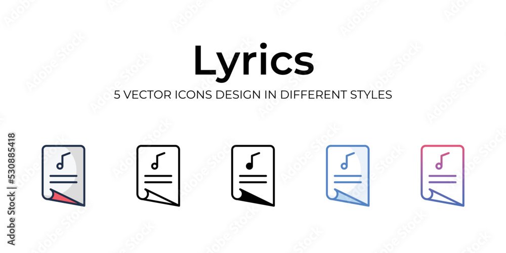 lyrics icons set vector illustration. vector stock, lyrics icons set vector illustration. vector stock,