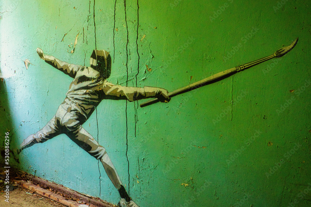 Obraz premium Street art - Graffiti - Beatiful Decay - Verlassener Ort - Urbex / Urbexing - Lost Place - Artwork - Creepy - High quality photo 