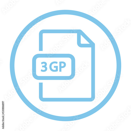 3gp, file, video icon 