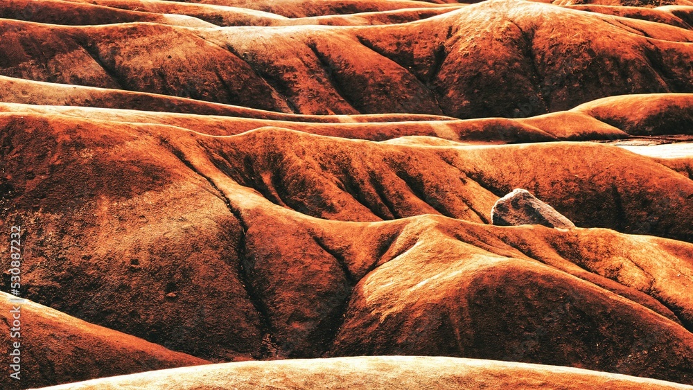Sandstone rock formation in a hot dry desert - obrazy, fototapety, plakaty 