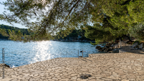 Fototapeta Naklejka Na Ścianę i Meble -  A sunny summer day at the Plava Laguna in Porec, Croatia