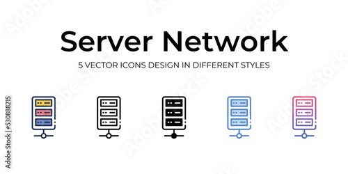 server network icons set vector illustration. vector stock,